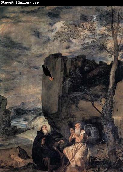 VELAZQUEZ, Diego Rodriguez de Silva y St Anthony Abbot and St Paul the Hermit